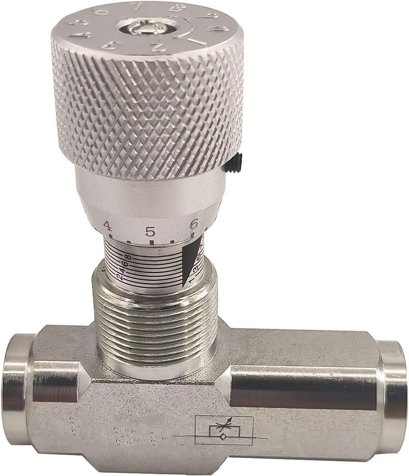 LOSTAR 1/2" NPT Straight Flow Control Needle Valve for Hydraulic System, Heavy-Duty Carbon Steel Pressure Connection Fittings with Adjustable Variable Knob - Image 5